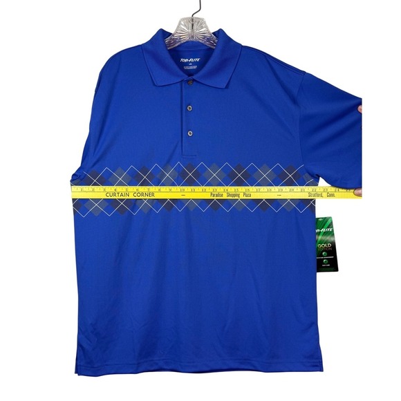 NWT Men's Top-Flite Gold Edition Golf Polo, Royal Blue, Classic Golf, Size L - Picture 3 of 8